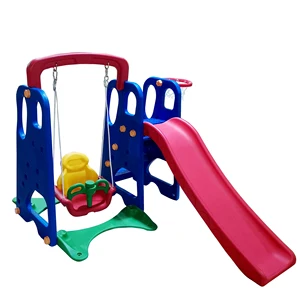 3 in 1 Colorful Multifunction Plastic Slide and Swing Set