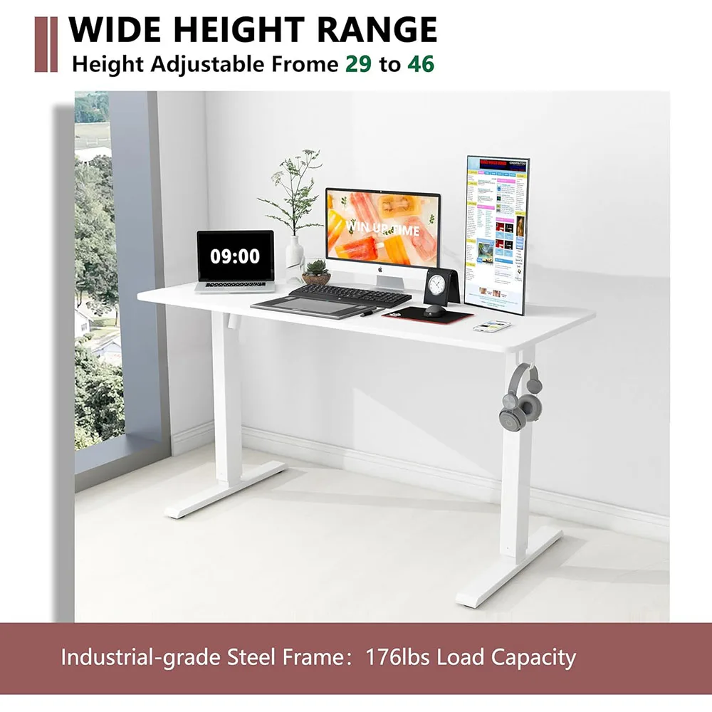 Electric Standing Desk for Home Office Whole Piece Sit to Stand Height Adjustable Computer Desk with Wheels details