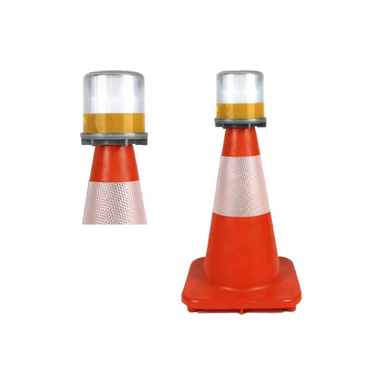 Barricade Solar LED Beacon Light Waterproof Blinking Amber LED Strobe Traffic Cone Flashing Warning Light