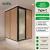 Tenda da doccia Dorm 1,7x1,3 con cerniera sul lato sinistro e WC