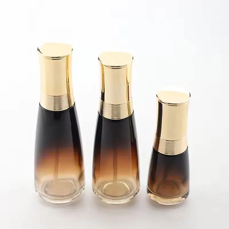 high-grade glass packaging set--- lotion toner cream serum set cosmetic set luxury skincare packaging pump details