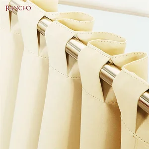 With Loops Top Blackout Curtains Solid Color Curtain with Blackout Cortinas for Living Room