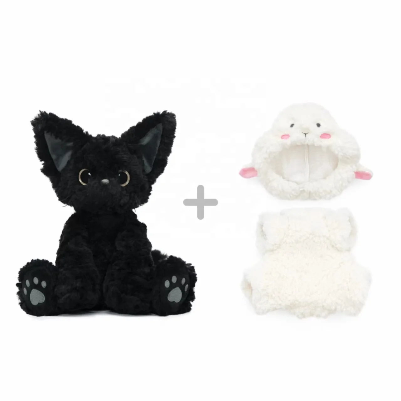 Factory Audits Professional Make Your Own Custom Plush Toy Character Plushie Custom Dolls Stuffed Animals--Black Cat