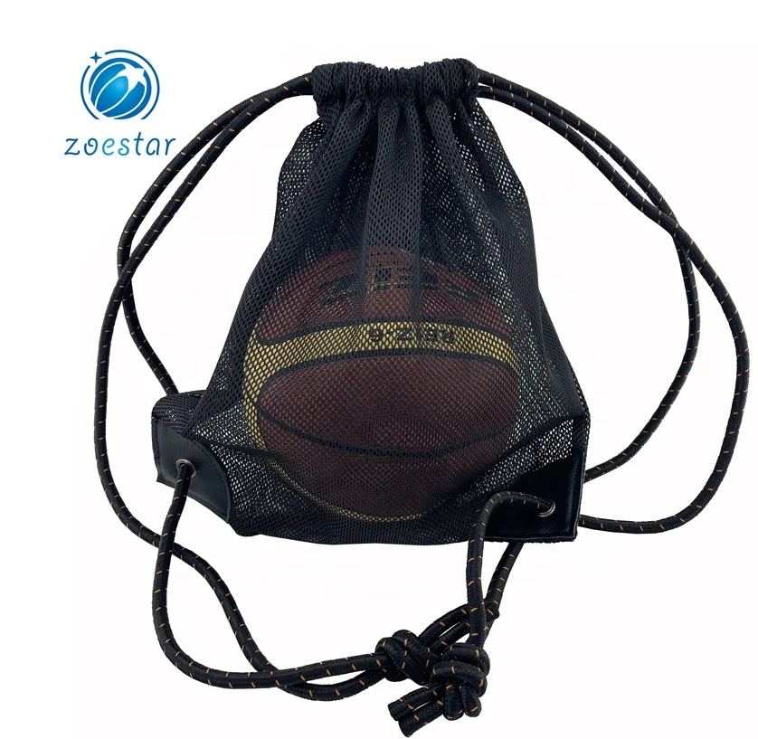 High Quality Large Capacity Sport Equipment Nylon Mesh Drawstring Basketball Backpack Storage Bag supplier