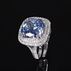 Platinum White Blue plated ring