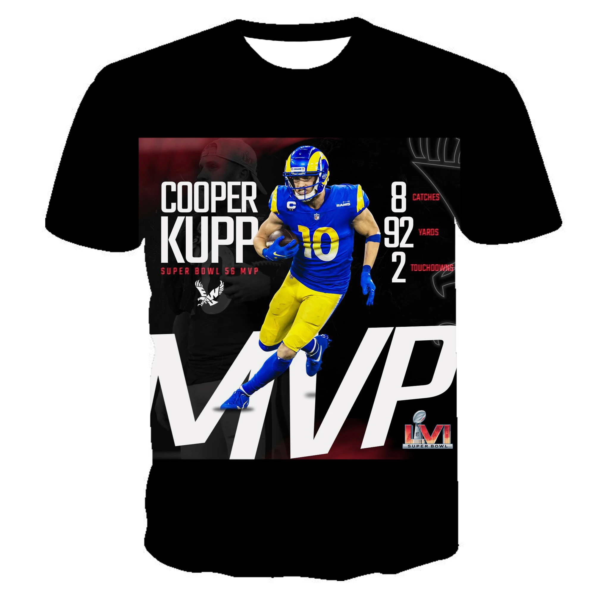 Fanatics Branded Cooper Kupp Black Los Angeles Rams Super Bowl LVI Champions MVP T-Shirt