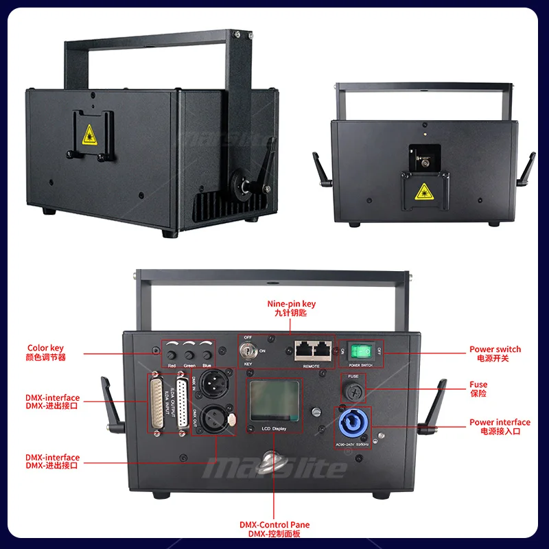 1W 3W 5W 10W Laser Show ILDA 3D Laser Projector for Clubs