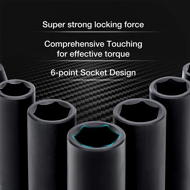 DURATECH Customized 55pc Professional 1/2 Inch Impact Socket Set With 24 Both Standard Impact Sockets and Deep Impact Sockets