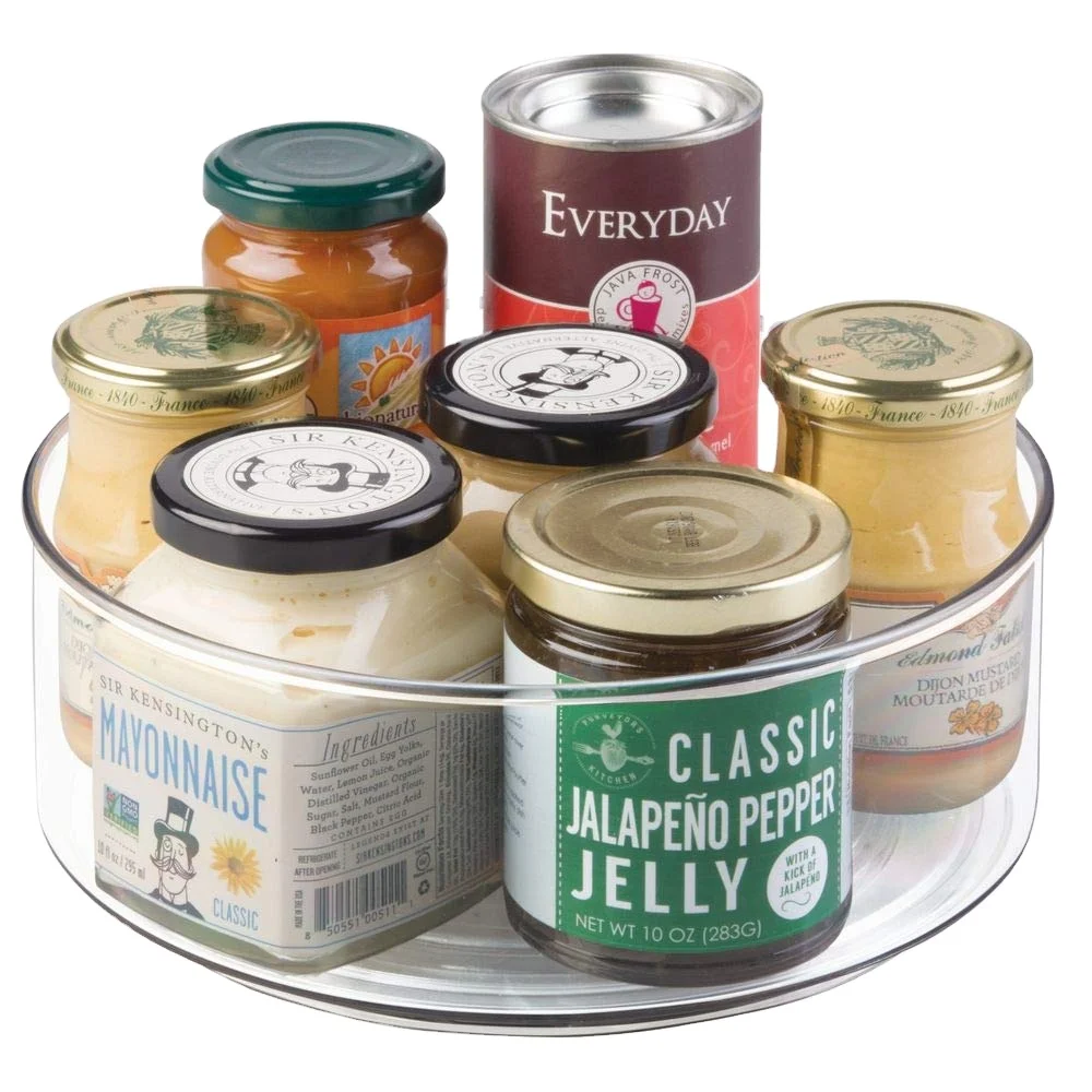 9 дюймовый прозрачный круглый пластиковый поворотный стол для кухни, организация для кладовой, столешницы