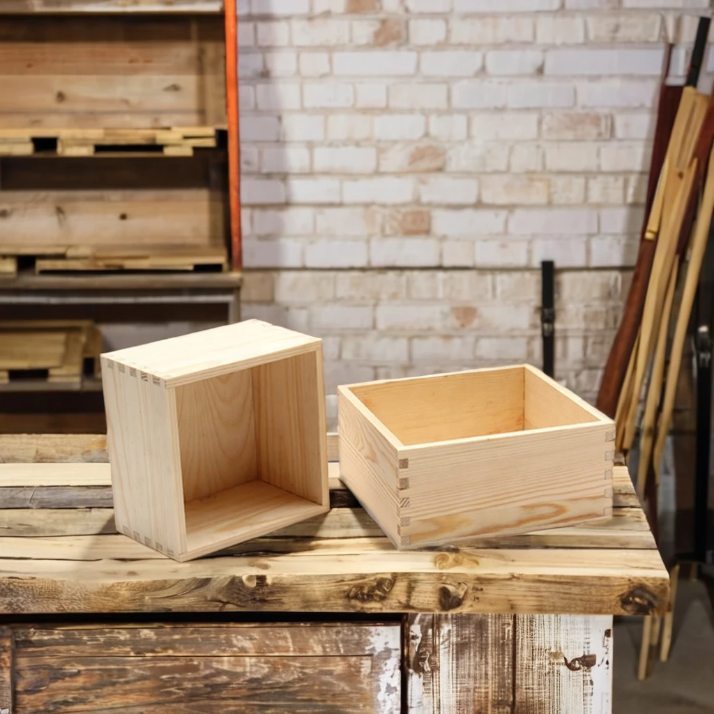 Wood Products Manufacturing Customized Handmade Cheap Unfinished Wooden Box Small Wood Box for DIY Home Storage