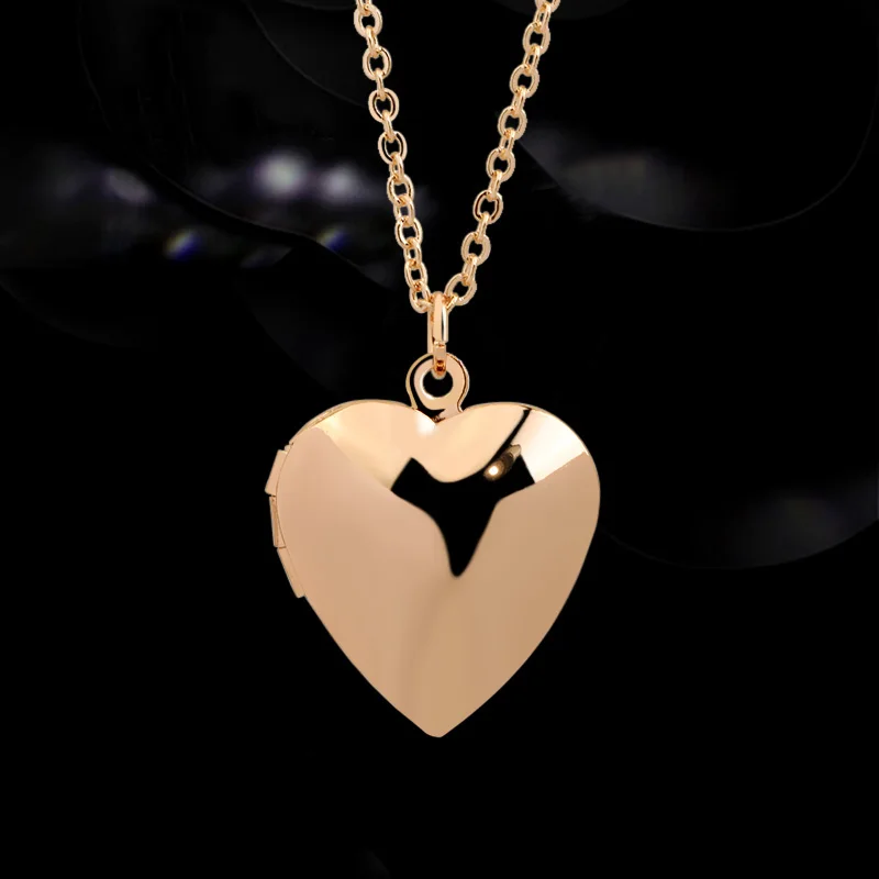 18K Gold Plated Photo Frame Jewelry Minimalist Heart Pendent