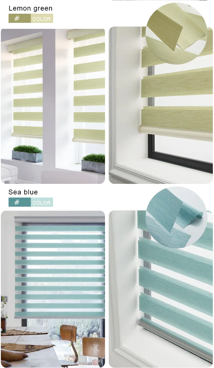 smart home voice app control automatic Electric roller blind motorized shutter Double layer blackout Motorized zebra blinds