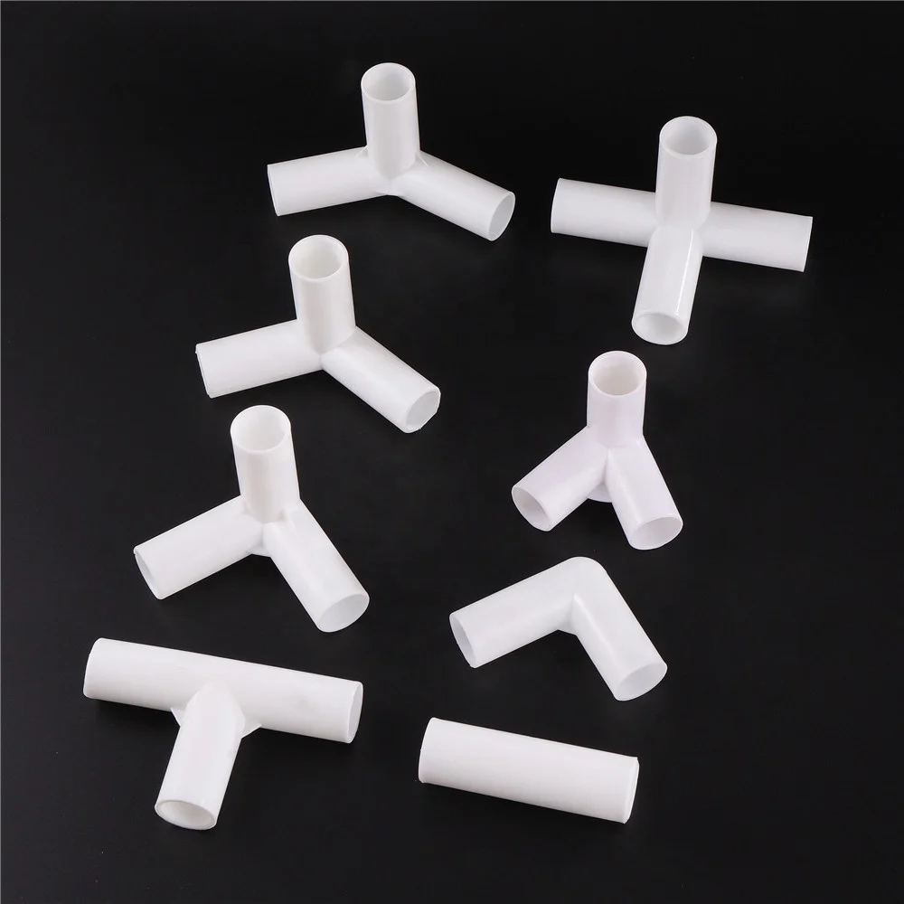 Inner Diameter 19mm Straight Elbow 3 4 Way Tee 60 90 120 135 Degree PVC Pipe Connector Adapter DIY Tent Fitting