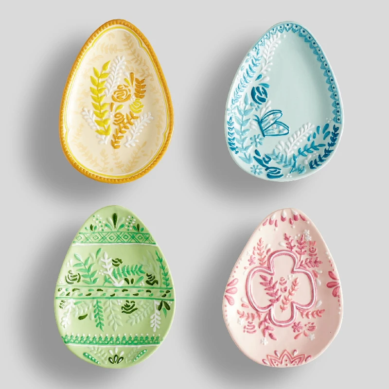 Colorful Custom Ceramic Tableware Porcelain Easter Egg Appetizer Plates