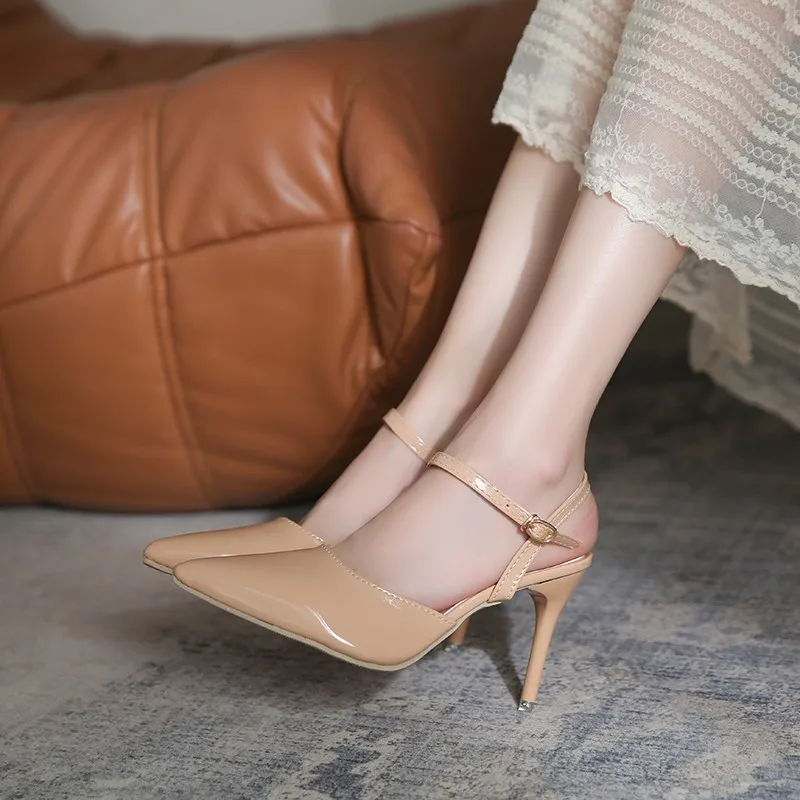 Bright Leather Tip Women's Sexy Shoes High Heel Sandals R8