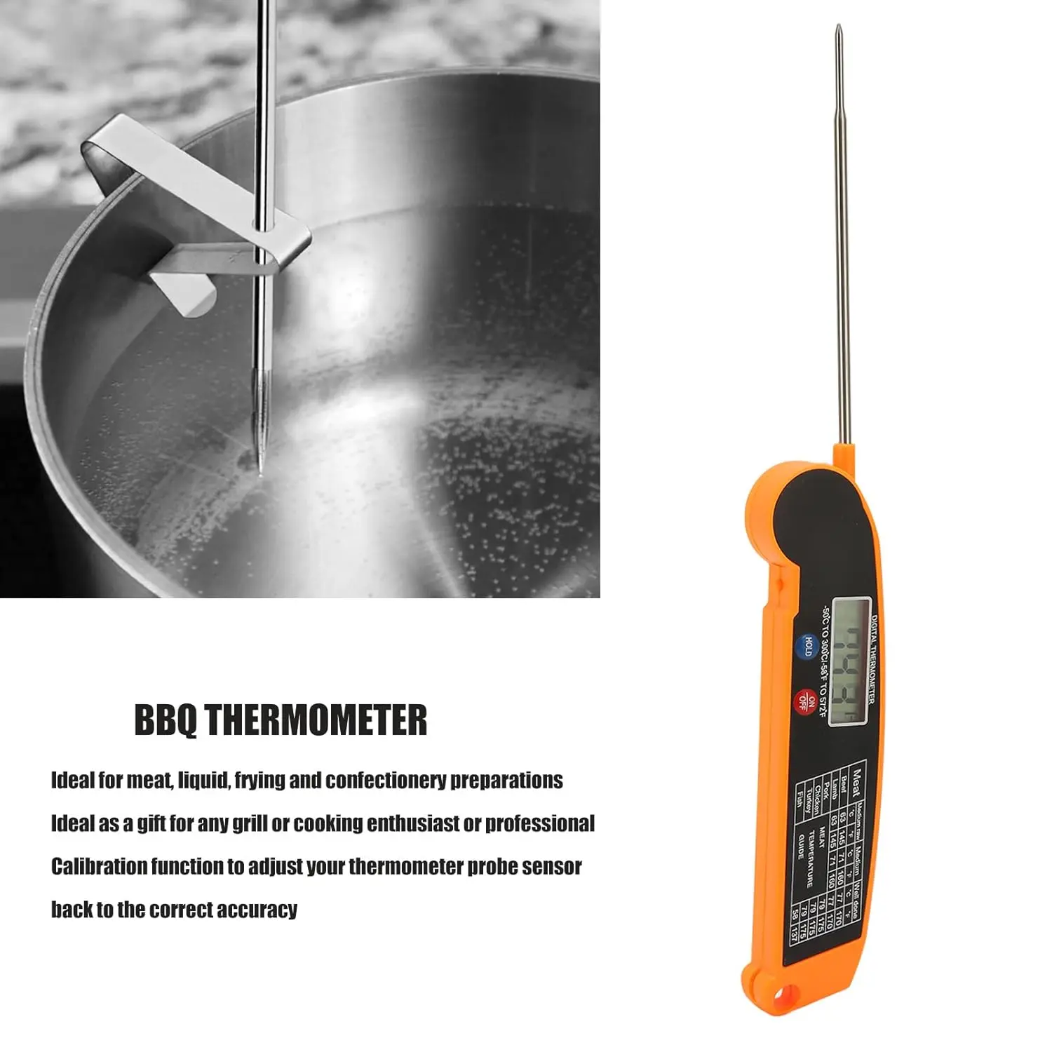 Manufactures Top Seller Accurate Food Electronic Thermometer Barbecue Thermometer Probe Folding Kitchen Thermometer