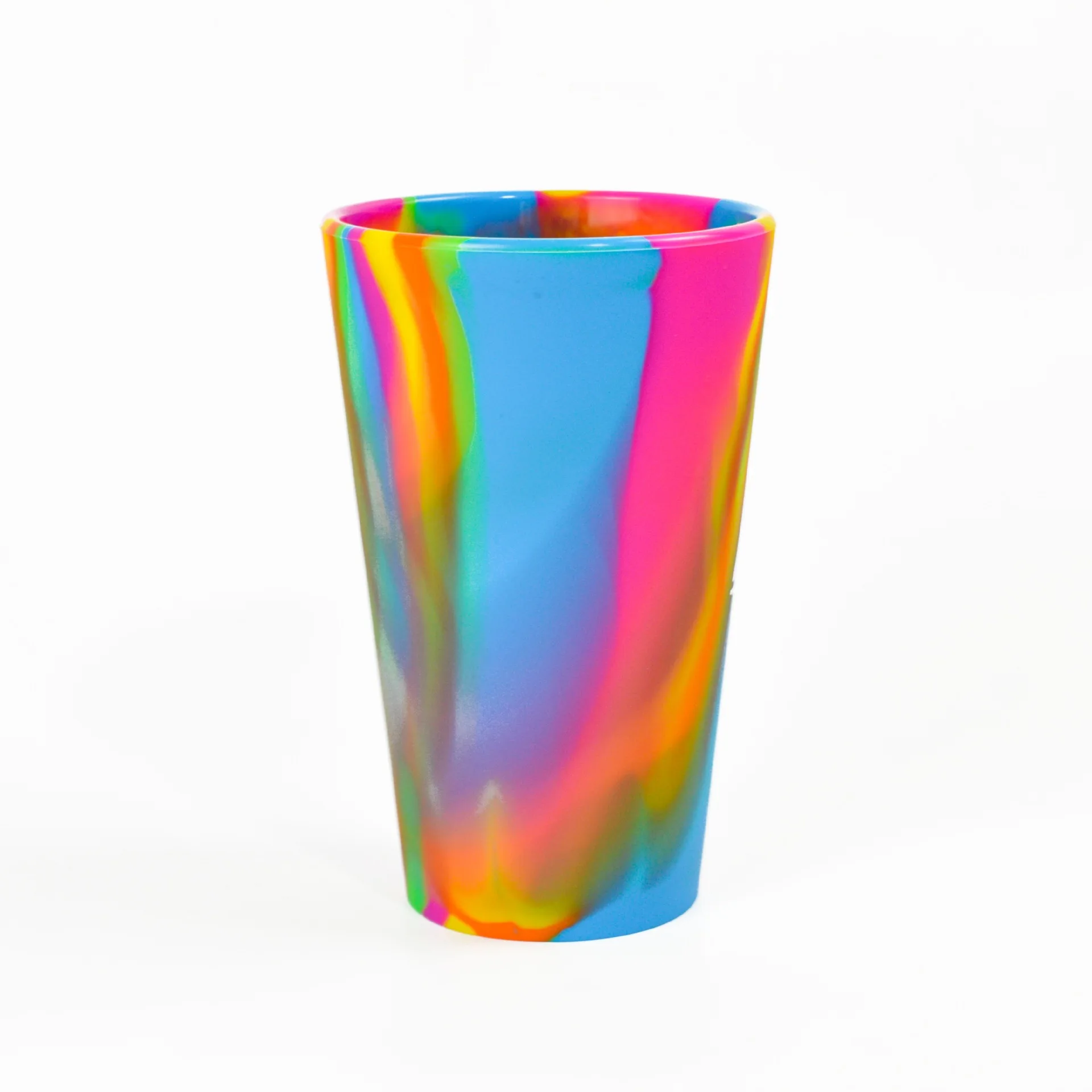 Silicone Pint Glasses Silicone Cups For Indoor Outdoors Dishwasher Safe Drinkware Reusable Tie Dye 16oz Unbreakable Colorful Cup