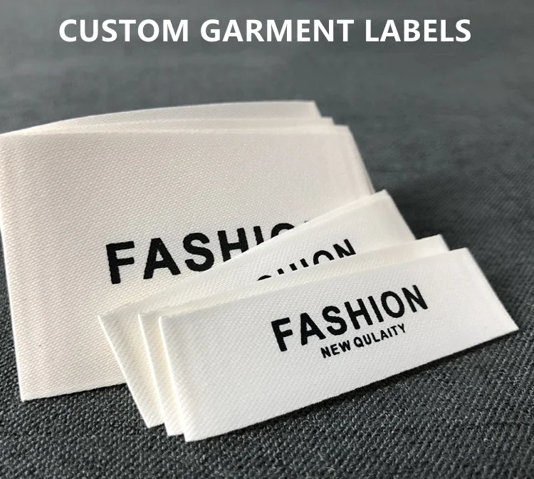 Custom Brand Made Clothing Neck Tags Woven Labels Polyester Damask ...