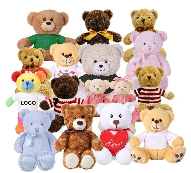 Wholesale Sublimation Plush Teddy Bear T Shirt Brand Your Logo Custom