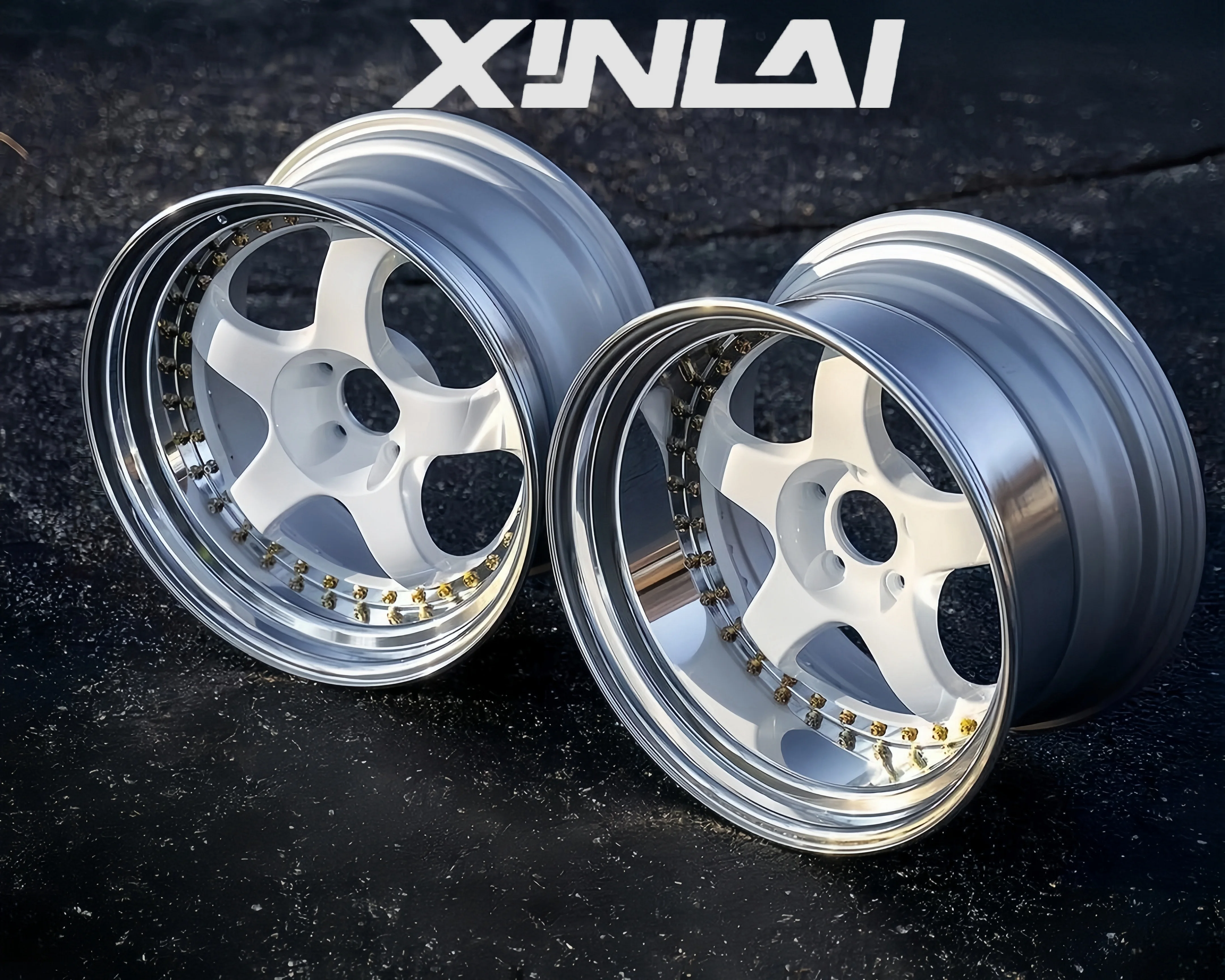XINLAI Hot Sale 3 Piece Forged Brushed Polished 5x120 5x112 5x114.3 18 19 20 21 22 Inch Wheel for Racing Car Wheel - Image 3