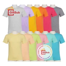 Sublimation Blanks Spring Colorful Polyester Cotton Feel T Shirt Short Sleeve Unisex Tee Pastel Color Sublimation Blank Shirts
