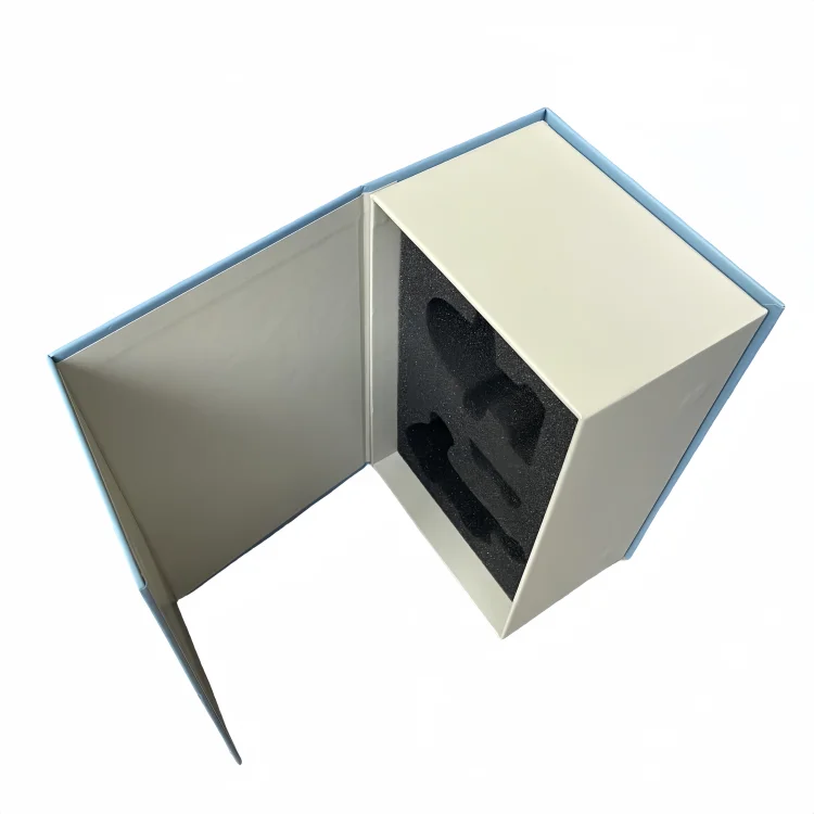 Shenzhen Factory Custom Printed Cardboard Book Shape Bubble Panda Rigid Car Storage Box with Matt Lamination Foam Insert