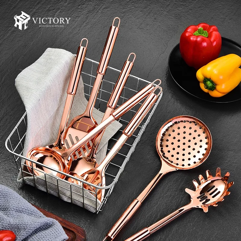 New Restaurant Luxury Rose Gold Kitchen Utensils Stainless Steel