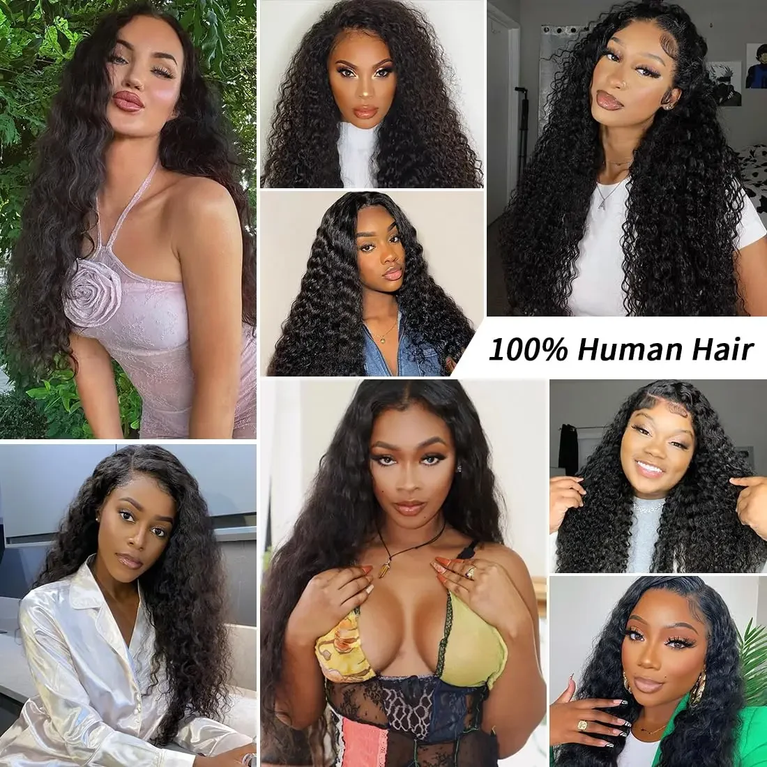 Brazilian Deep Wave Clip-In Extensions Natural Human Hair for Women Remy Easy to Use Hair Clips_voghion.com