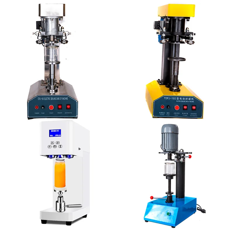 TEBAK TDFJ-160 Manual Table-Top Round Aluminium Beer Plastic PET Tuna Tin Paper Beverage Drink Can Sealing Closing Machine