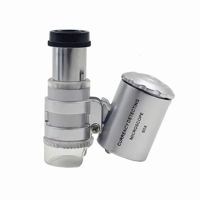 60X loupe poche mini microscope de poche loupe UV détecteur de