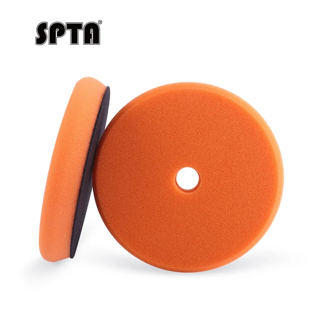 SPTA V2.0 1Pc 3 Inch 76mm Orange Heavy Cut Polishing Pad Kit for Car Buffer Polisher Compounding Remove 1500# Sanding Marks