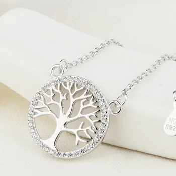 Hainon Sterling Silver Necklace Christmas Gifts for Women Family Tree of Life Pendant Necklace Dainty Jewelry