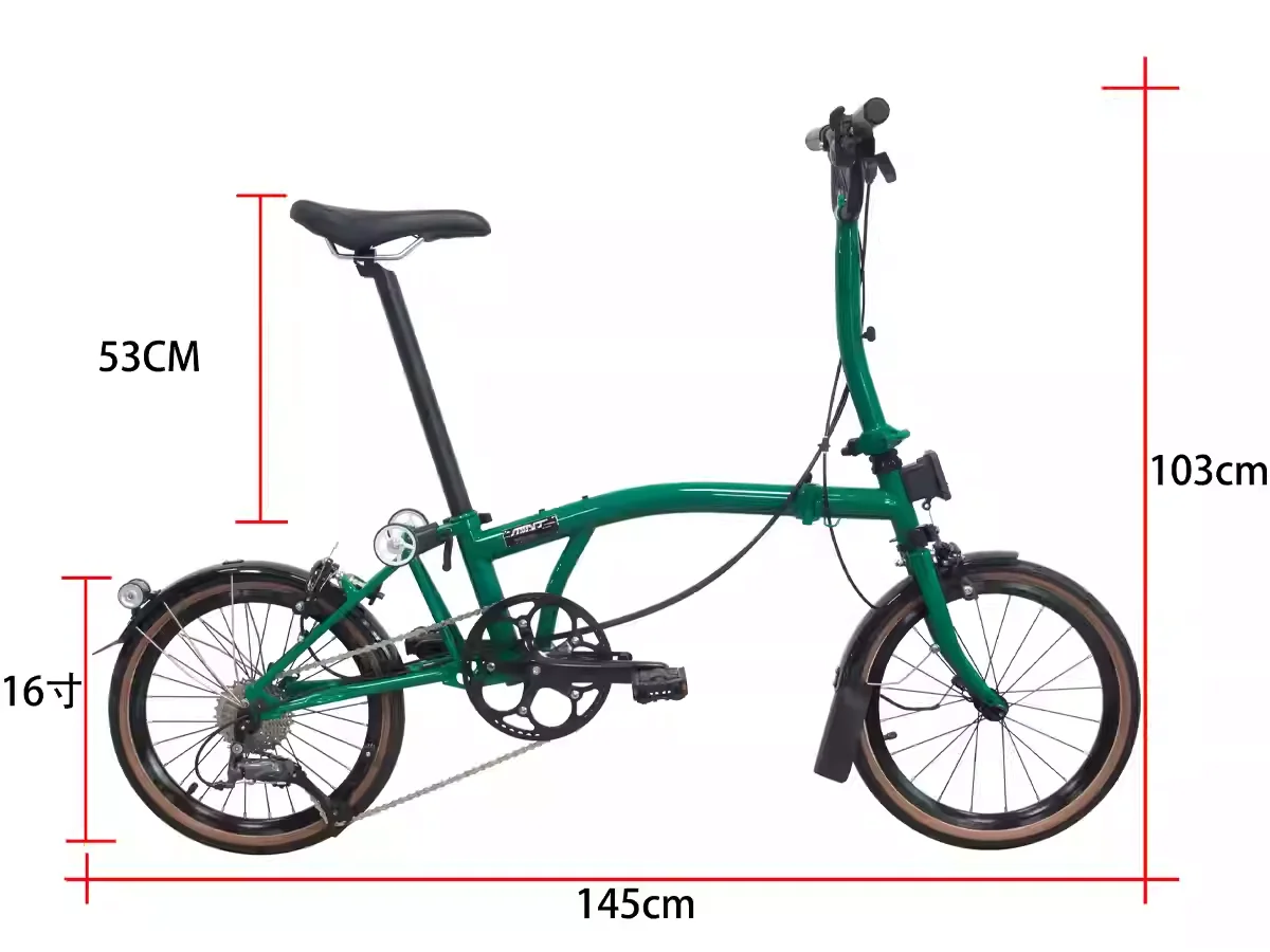 MINT Tri-Folding 16 Inch Bicycle T9C-349, 9 Speed Steel Frame