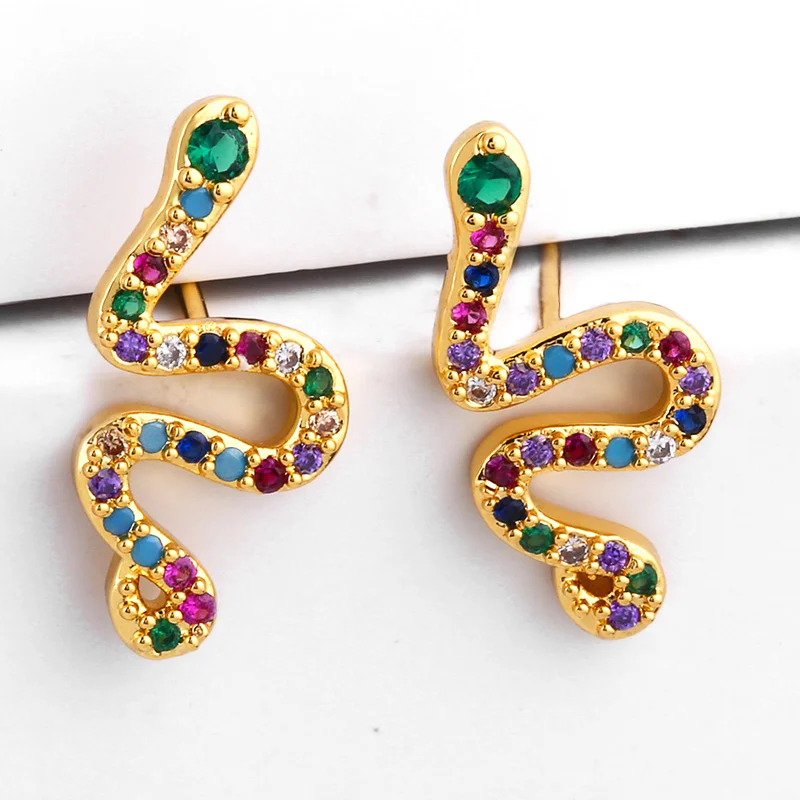 2020 Korean Stud Cz Zircon Snake Earrings For Women - Buy Snake Hoop Earing,Earring  Snake Jewelry,Korean Earrings 2020 Product on 