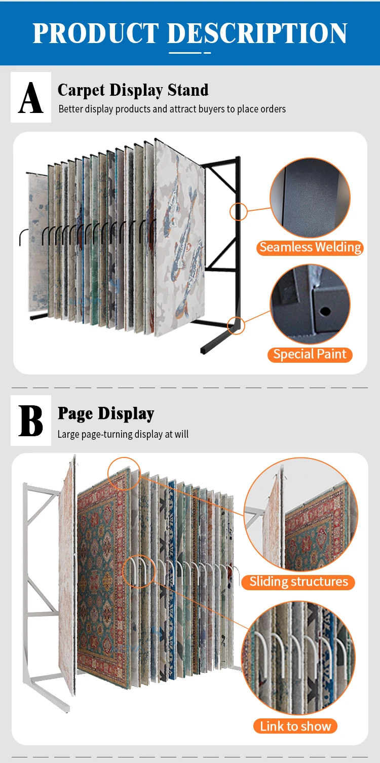 Metal Carpet Display Stand Stands Pageturning Type Carpet Display