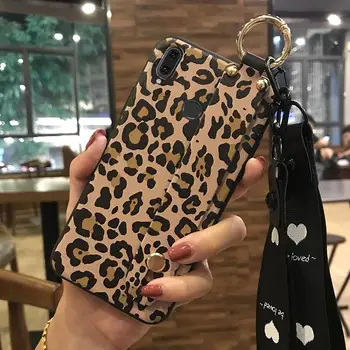 Soft TPU Flower Pattern Wristband With Lanyard Strap Cell Phone Case Cover For HUAWEI Y 5 6 7 8 9 A P S Prime Pro 2017 2018 2019