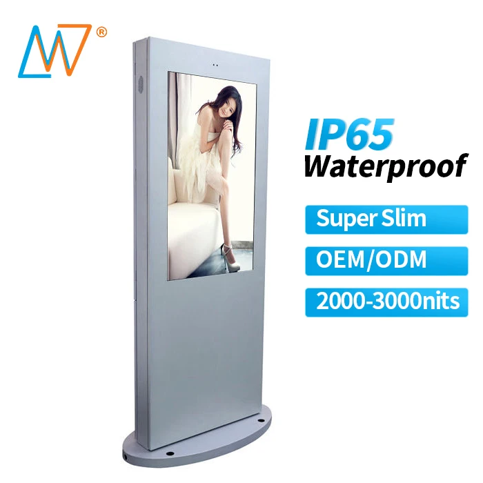 Petrol Station Digital Totem Display Lcd Advertising Screen 43 Inch Floor Stand Kiosk Outdoor Software
