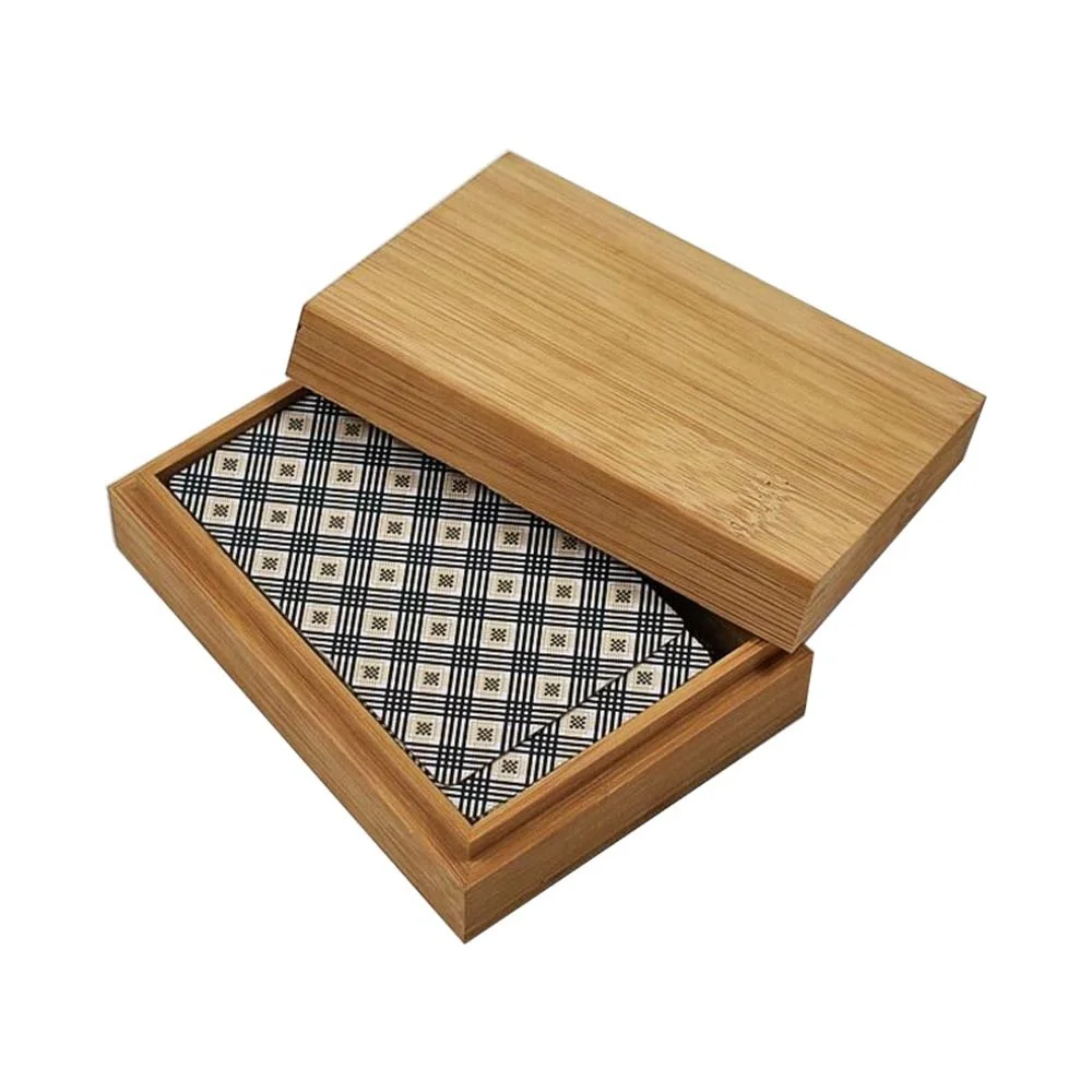 wooden playing card box left off lid custom packing wooden box