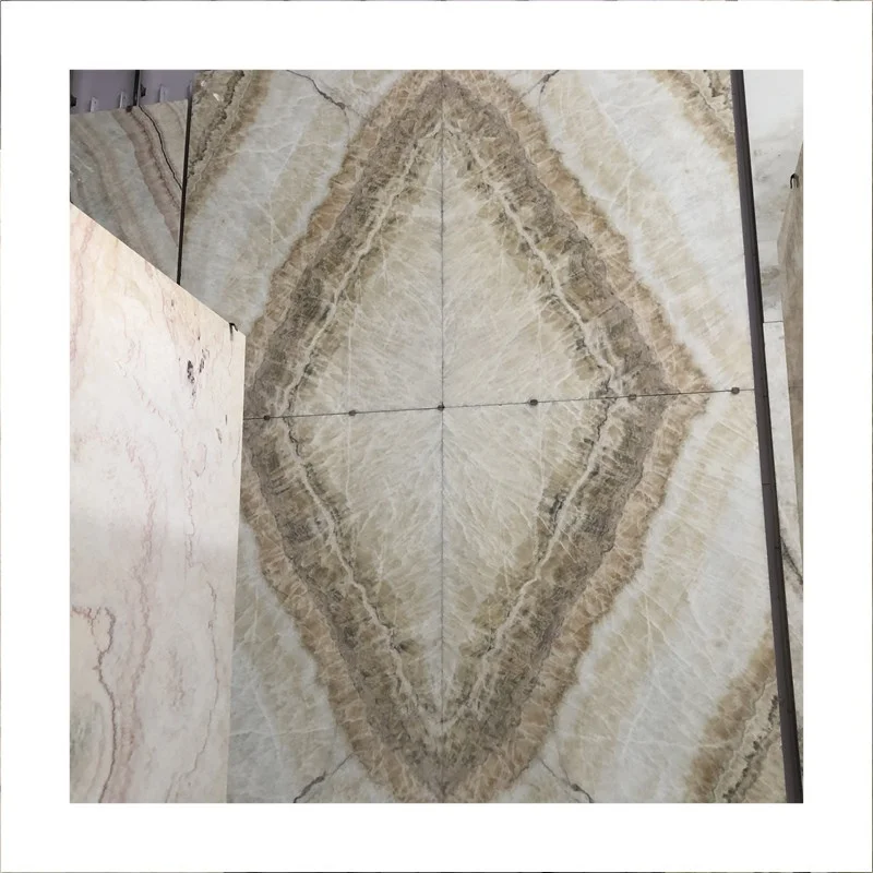 product natural stone book match led backlight beige brown onyx marble slab for wall decoration-3