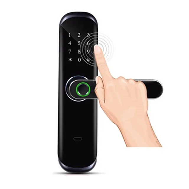 Tuya TTLOCK App Wilress Electric Keyless Biometric Fingerprint Password Digital Smart Apartment Room Entry Door Handle Locks