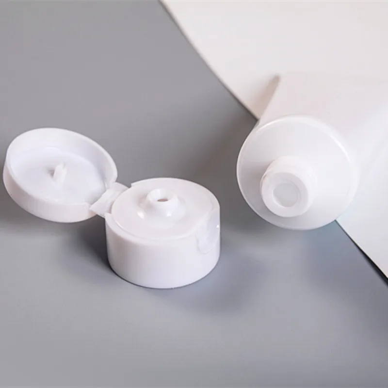 Wholesale Empty 30ml 50ml 100ml 150ml White Plastic PE Cosmetic Squeeze Printing Tube with Flip Top Cover