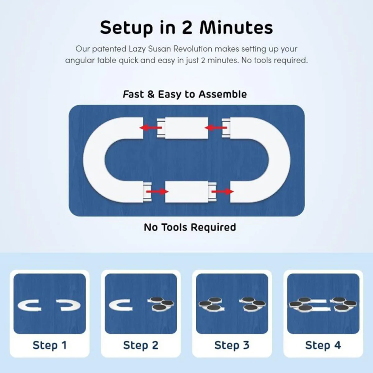 Lazy Susan Revolution the First Patented Lazy Susan Turntable Expandable for Rectangular & Oblong Tables - Kitchen Dining Tables