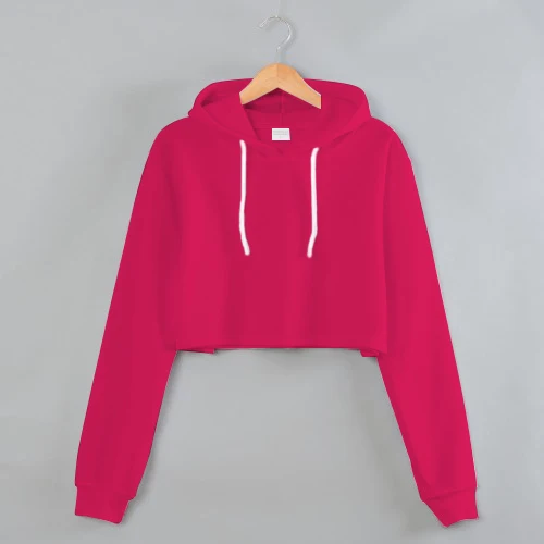 Shop Infuna's Blank Crop Top Hoodie Quick Dry Anti-shrink