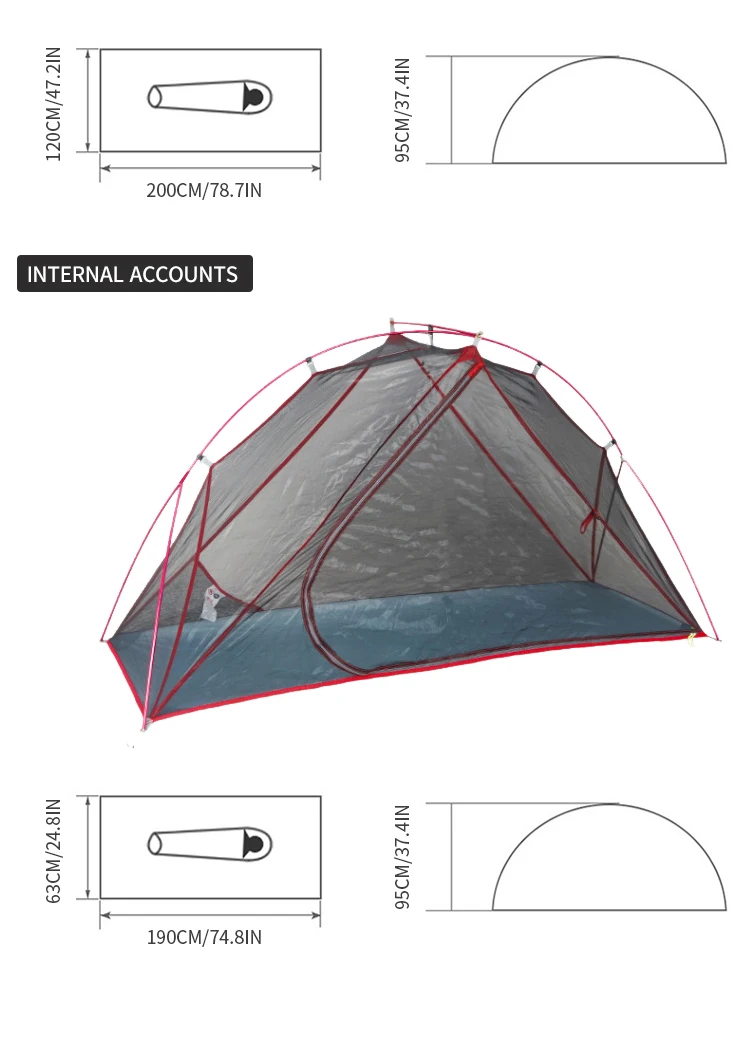 Outdoor Ultralight Single Tent Camp Bed Off The Ground Tent Aluminum