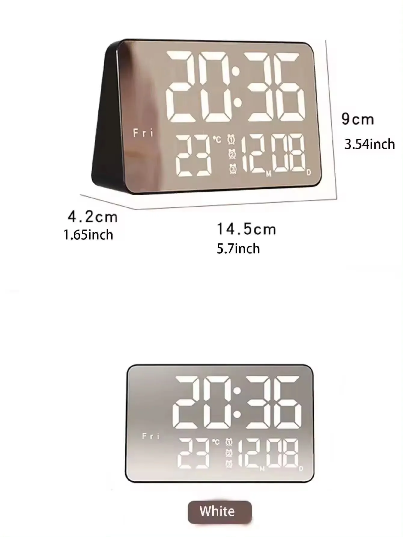 Lovely Funny Cheap Big Indoor LED Mirror Alarm Clock Digital Snooze Table Clock Electronic Time Home Decoration Clock