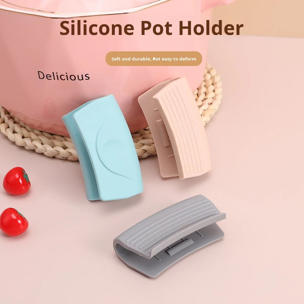 High-Temperature Resistant Silicone Oven Mitts with Pot Handle Clips No-Scalding Grip for Cast Iron Skillets and Frying Pans supplier
