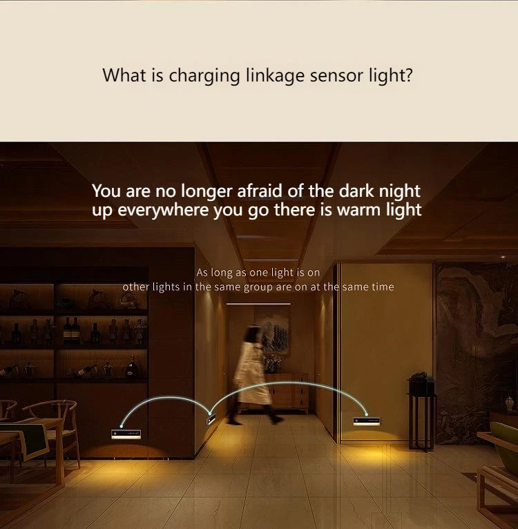 The new creative linkage human body induction small night light tube from the night corridor light USB charging