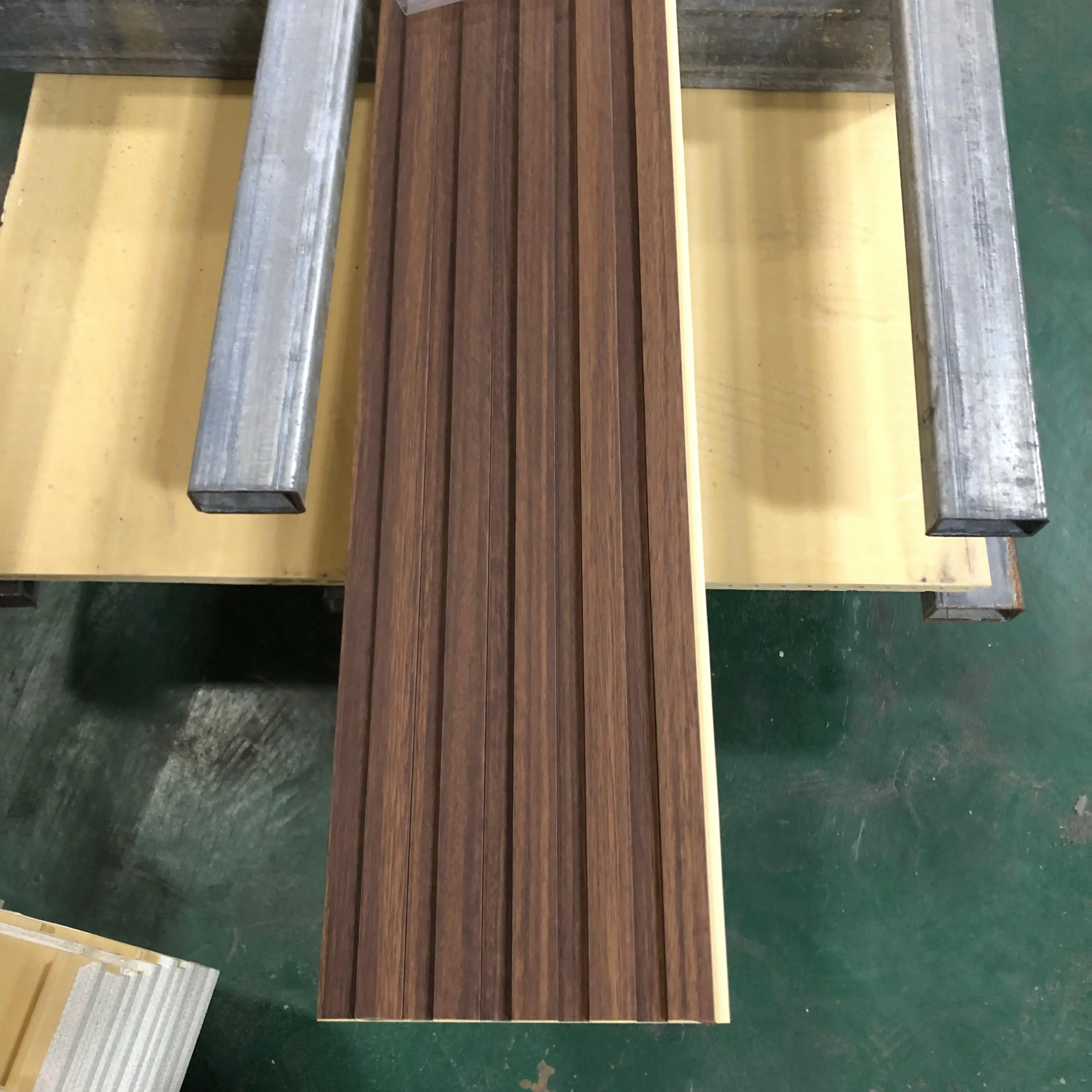 Melinco Wooden Effect Laminating Pvc Ceiling and Wall Panel 9mm Wpc Fluted Panel Singapore Philippines Colombia Mexico Brazil