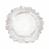 clear silver charger plate