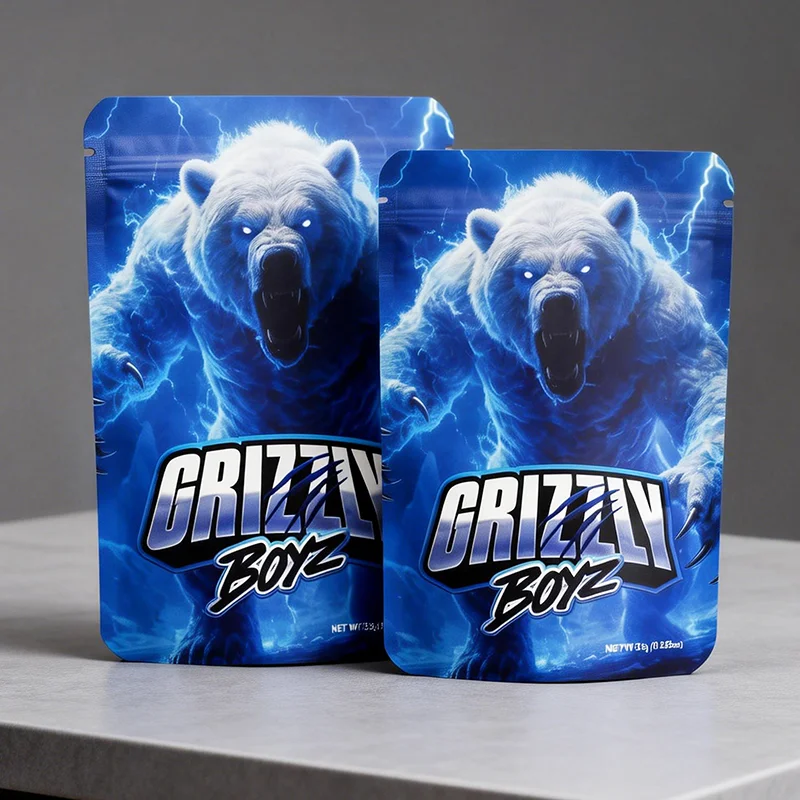 Custom Printed Candy Gummies Packaging Smell Proof Doypack Resealable Aluminum Foil Mylar Ziplock Bag 3.5g 7g 14g 1LB